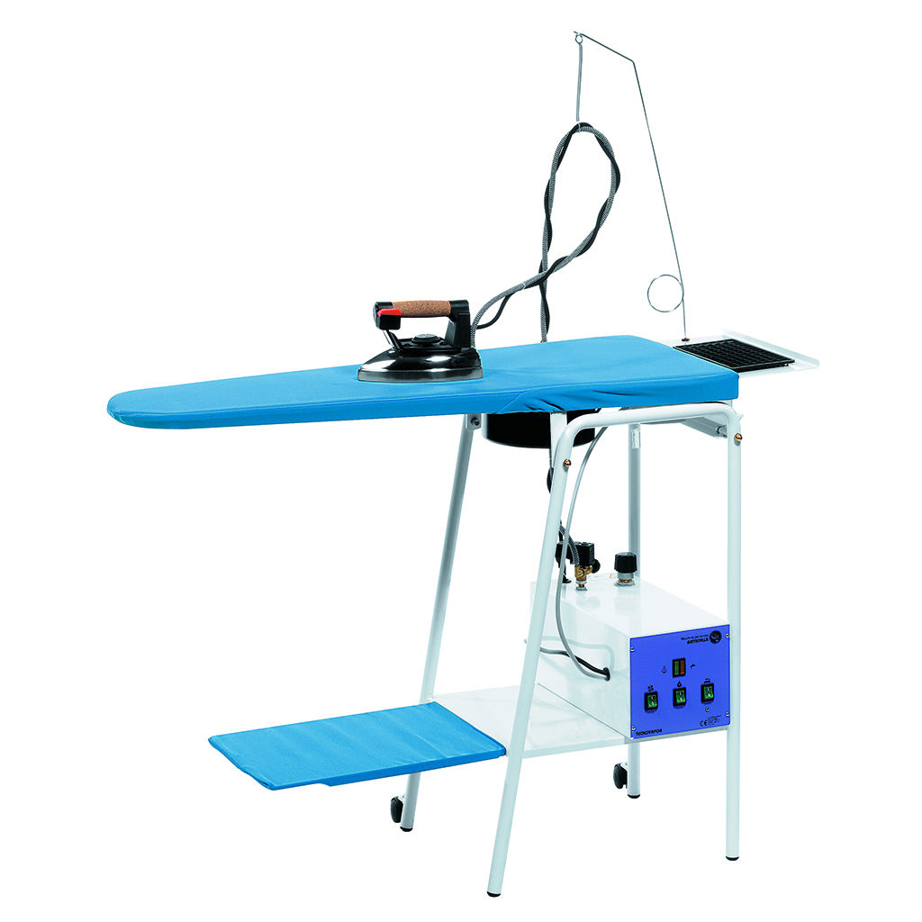 TECNOVAPOR | Heated, Vacuum and Blowing Foldable Ironing Board with 2,4 L Boiler and Iron (Battistella)