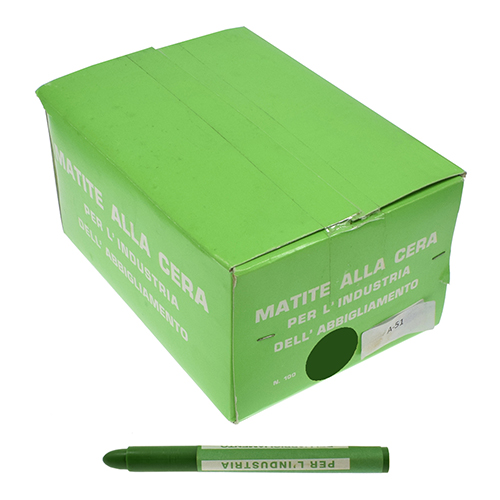 Lápiz de Cera Verde para Sastre # A/51 (100 Uds./Caja) - Made in Italy
