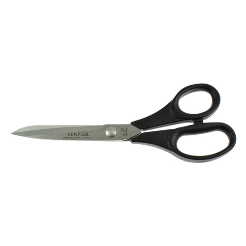 Stainless Steel Tailor's Scissors 18cm (7"), Plastic Handles - Made in Italy (FENNEK)