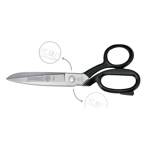 10" Tailor Scissors, Micro-Serrated, Nickel Plated # 490-10NP-SR (MUNDIAL)