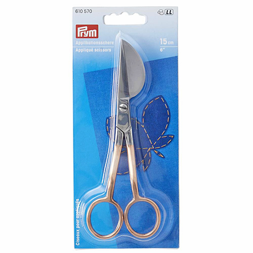 15 cm Rose Gold Applique Scissors with Curved Handles PRYM # 610570