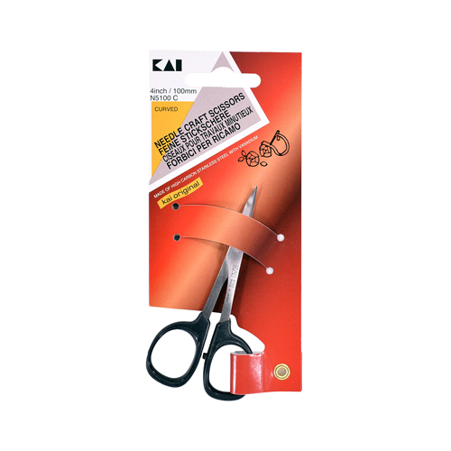 N5100C KAI | 4" (10cm) Embroidery Scissors, Curved Blades