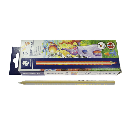 STAEDTLER 1284-0 | Lápiz Noris Jumbo Triangular, Blanco (12 pzs)