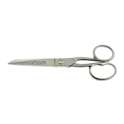 Dressmaker's Scissors Stainless Steel 18cm (7") Micro-Serrated, Sandblasted - Made in Italy (FENNEK)