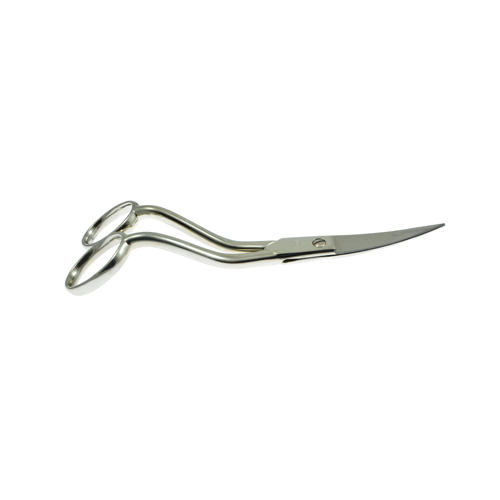 Embroidery Scissors 14.5cm (5.3/4"), Nickel-Plated, Double-Curved Handle - Made in Italy (FENNEK)