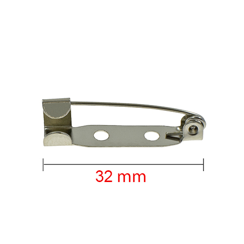 Metal Safety Pin with a Flat Back 32mm (1,000 pcs/Bag)