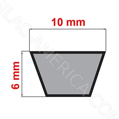 Correa Trapezoidal Sección Z 10 x 6 x 940 mm # Z37 | SILAC | America