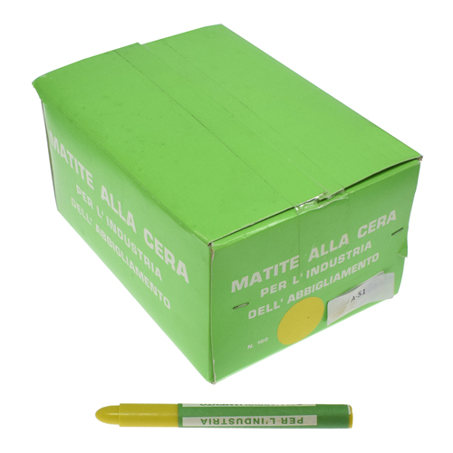 [B145/1] Lápiz de Cera Amarillo para Sastre # A/51 (100 Uds./Caja) - Made in Italy