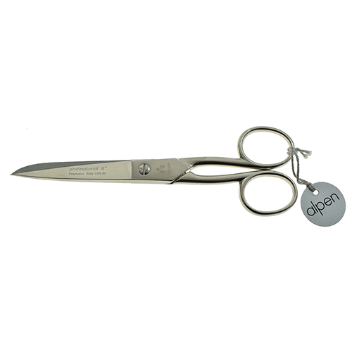 [C608/6] Nickel-Plated Sewing Scissors 15cm (6") - Made in Italy # 1302.60 (Alpen)