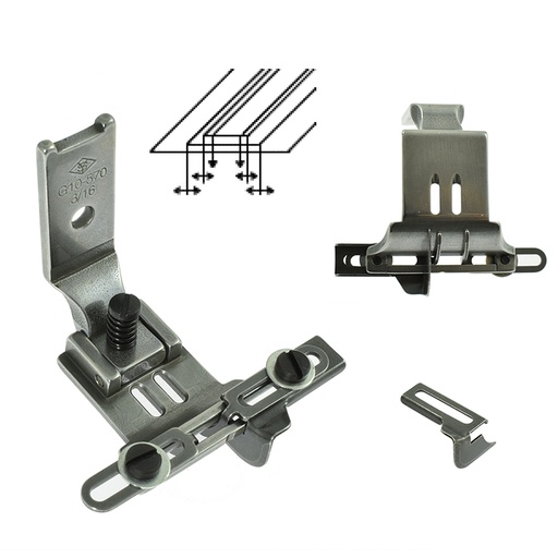 [15335/1] 15335 (G10-570) | 2 Needles Lockstitch machine Foot with Adjustable Guide upto 20 mm - Brother, Juki, Singer (YS)