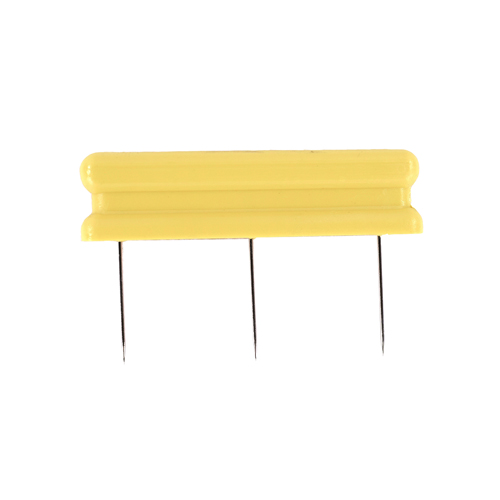 [B88/20] Marking Pin with Flat Yellow Plastic Base, 3 Pins 20 mm Ø 0.6 mm (Made in Italy)