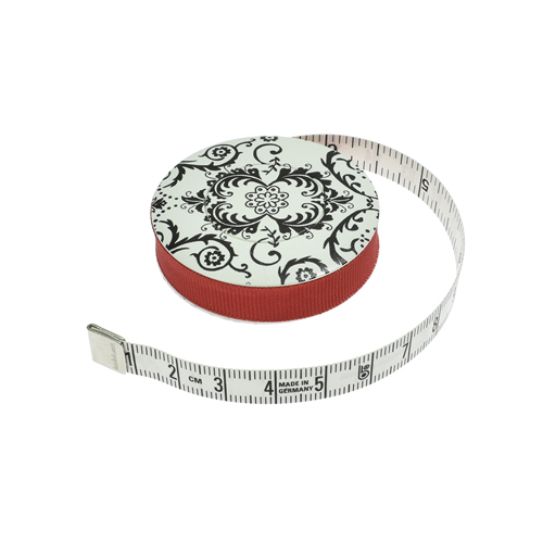 [B68] Roller Tape Measure cm/inch, 10mm x 150cm (60") ROLLFIX DECOR BLACK