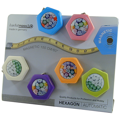 [B71/DISP] Set of 20 Retractable Tailor's Tape Measures HEXAGON + Display