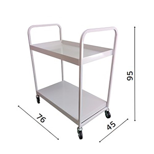 [C7001] Two-tiered Metal Utility Cart with Wheels 76x45x95 (H) - Made in Italy