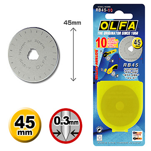 [B806/10] Cuchillas Ø 45 mm (10 Pzs) # RB45 (OLFA)