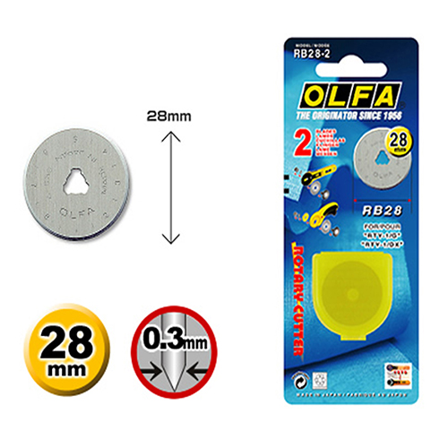 [B802/2] Blades Ø 28 mm (2 Pcs) # RB28 (OLFA)