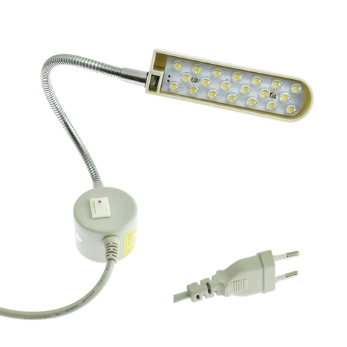 [276/S] Lámpara Magnética 20 LED (2W) para Maquinas De Coser, con Transformador y Enchufe 220V # 820MP