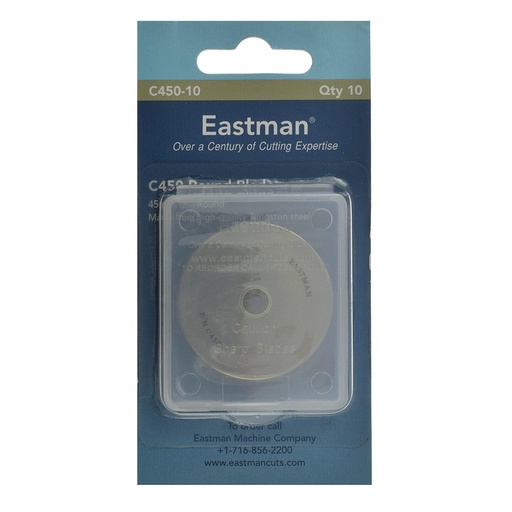 [EA:C450-10] 45mm (2.0”) Round Knife - Tungsten steel, 10 pack - Eastman # C450-10 (Genuine)