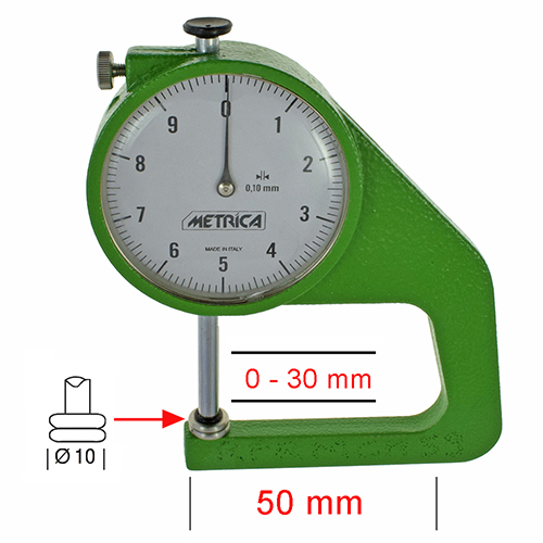 [22549/50A] Thickness Gauge 0-30mm, 0.1mm - Length 50 mm