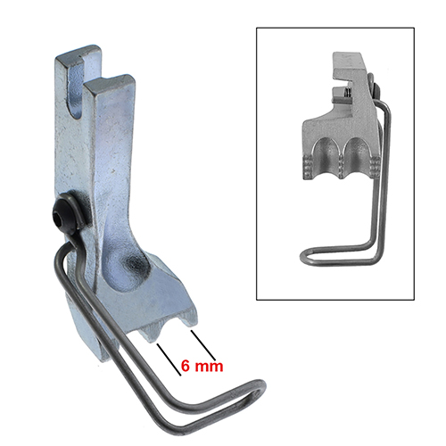 [12391/6] Outer Presser Foot 6mm Double Grooved ADLER 69, 267 # 1032/01 (Made in Italy)