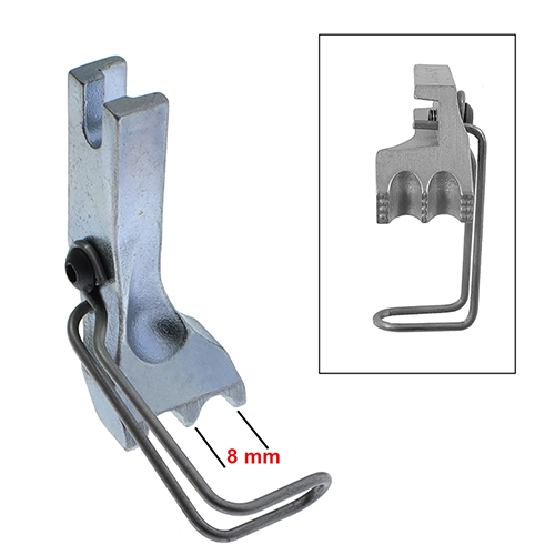 [12391/8] Outer Presser Foot 8mm Double Grooved ADLER 69, 267 # 1032/01 (Made in Italy)