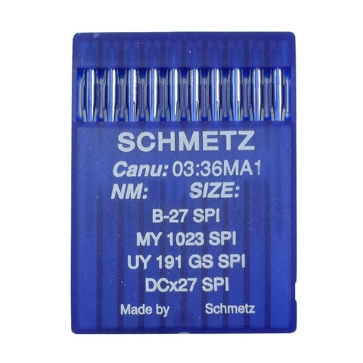 [X03:36MA1/100] B-27 SPI | Sewing Needles SCHMETZ MY 1023 SPI - UY 191 GS SPI - DCx27 SPI | CANU: 03:36MA 1