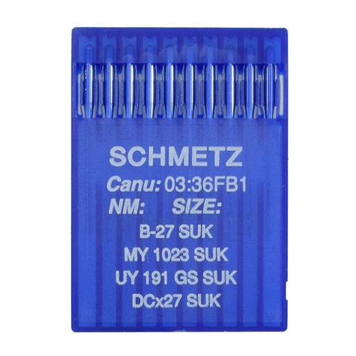 [X03:36FB1/100] B-27 SUK Agujas Schmetz MY 1023 SUK - UY 191 GS SUK - DCx27 SUK | CANU 03:36FB 1