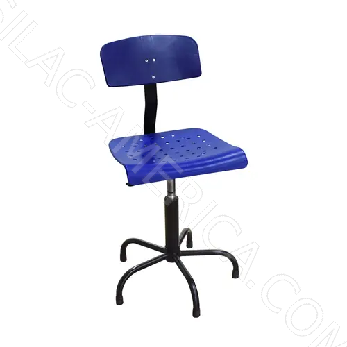 [CO:A-B] Blue PVC Chair Adjustable Height 44-58 cm with Metal Base (Comel)