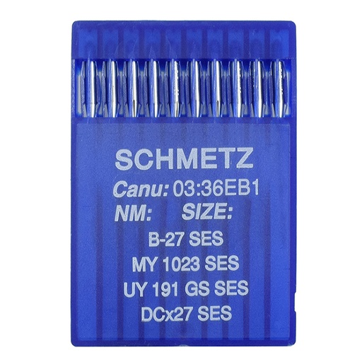 B-27 SES | Sewing Needles Schmetz MY 1023 SES - UY 191 GS SES - DCx27 SES | CANU 03:36EB 1