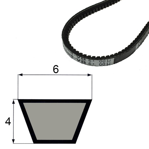 [H96/280] Toothed V-Belt 6x4mm for Domestic Sewing Machines