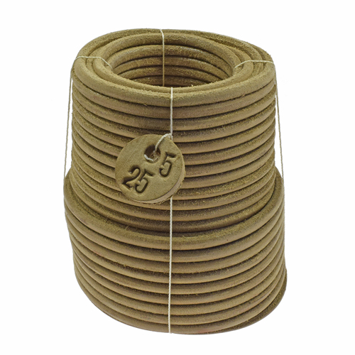[165/5N] Leather Belt Ø 5mm - Natural Color - for Sewing Machine (Roll 25m) - Made in Italy